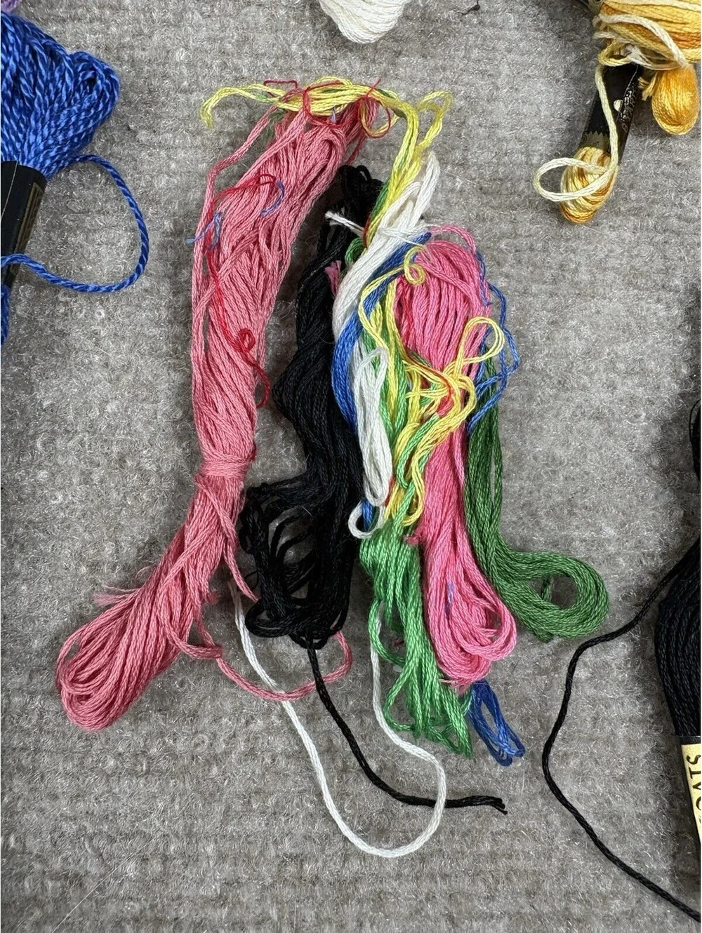 Lot Of Mixed Embroidery Floss Vintage DMC Lily J&P Coats Craft Thread 70+ skeins
